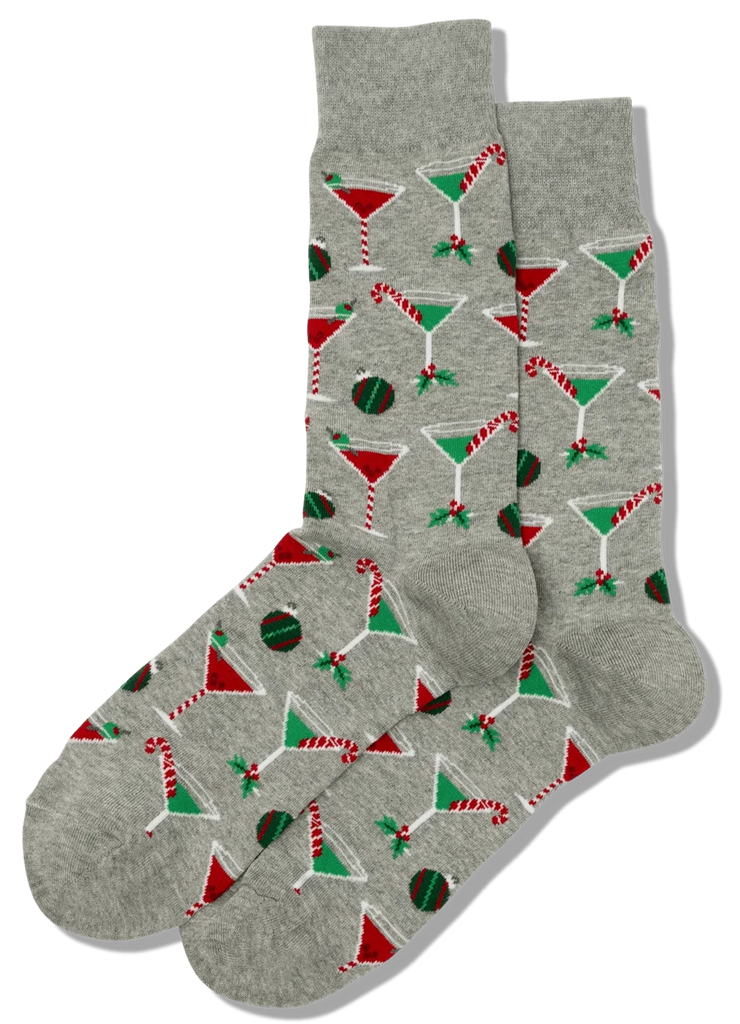 Men's Christmas Cocktails Crew Socks