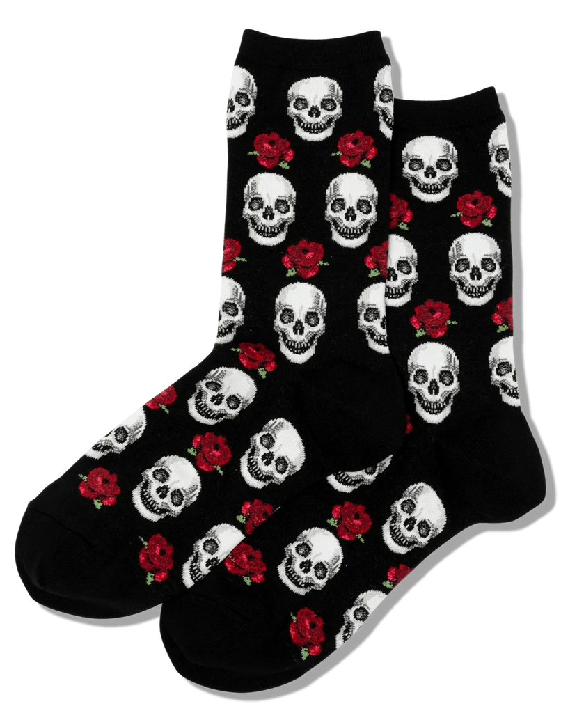 WOMEN'S SKULL AND ROSES SOCKS