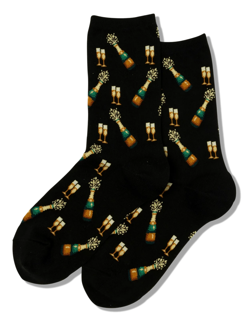 WOMEN'S CHAMPAGNE BOTTLES CREW SOCKS
