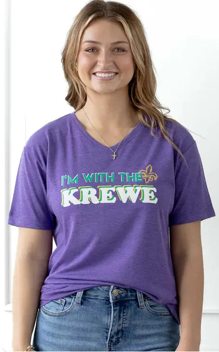 I'm with the Krewe V-Neck T-Shirt