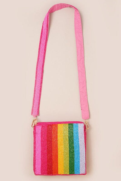 Beaded Rainbow Crossbody Bag