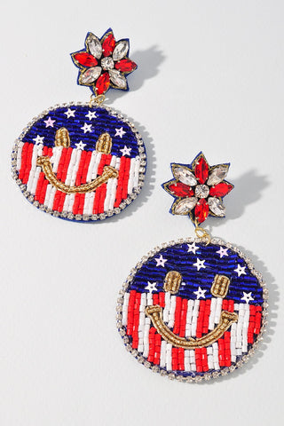 4th of July Smile Earrings