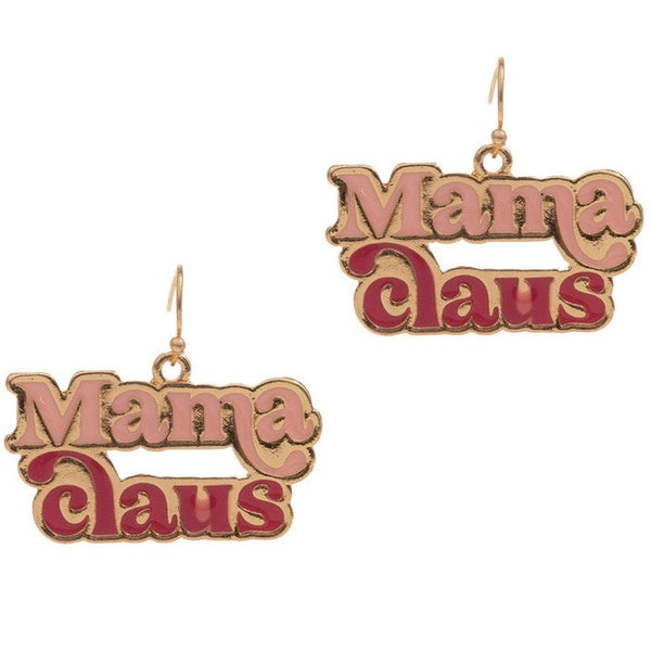 Mama Claus Earrings - Pink
