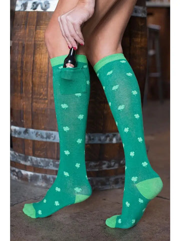 Women's Shamrock Shot Pocket Socks - St. Patrick's Day Socks