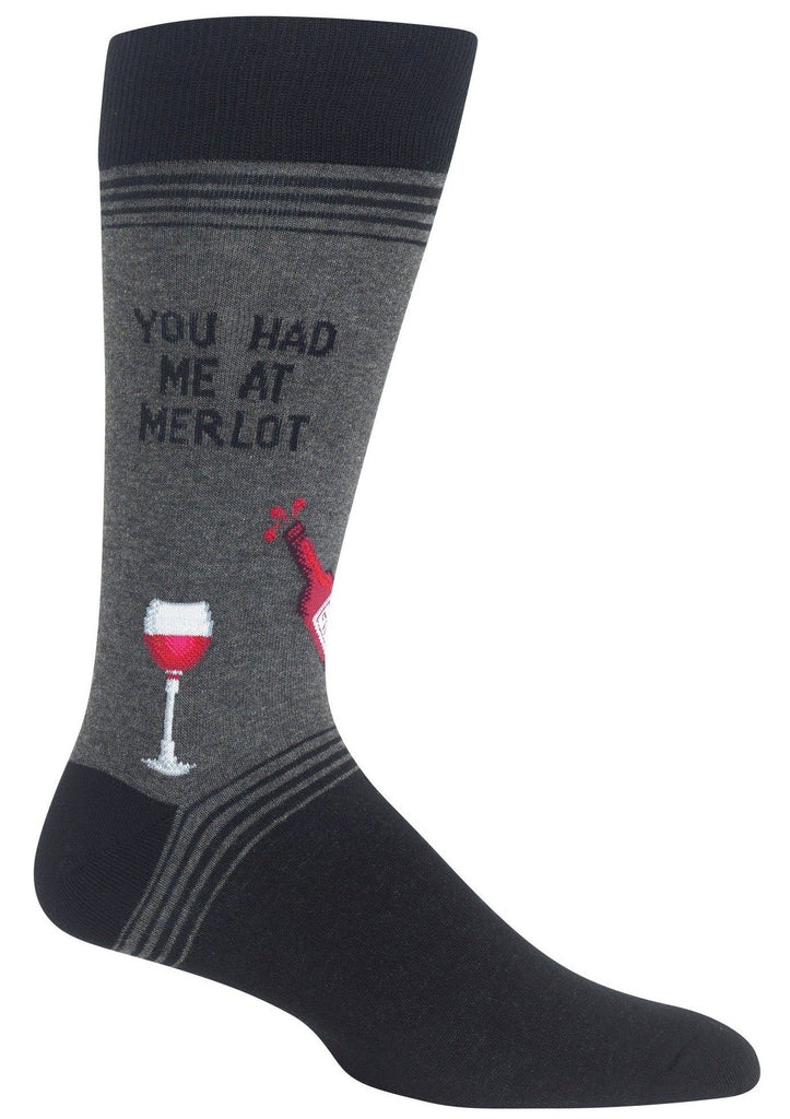 MEN'S YOU HAD ME AT MERLOT CREW SOCKS
