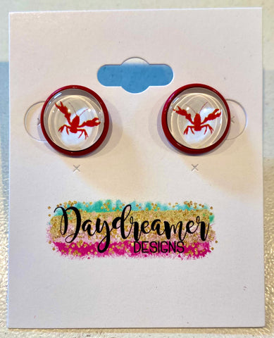 Crawfish Hug Stud Earrings