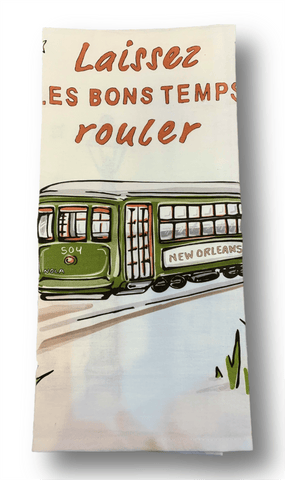Laissez Les Bons Temps Rouler Towel - New Orleans Streetcar