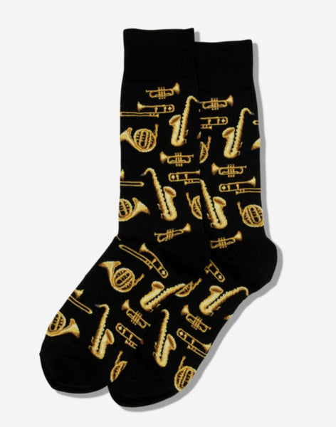 Mens jazz instruments black socks