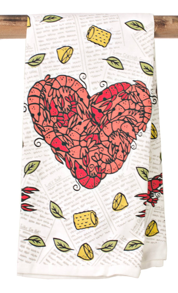 Heart Crawfish Kitchen Towel