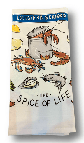 Louisiana Seafood Tea Towel crawfish