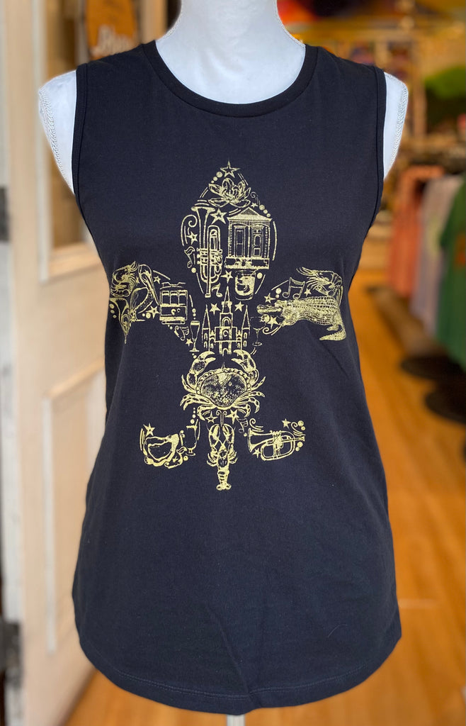 Fleur de Louisiana Ladies Muscle Tank