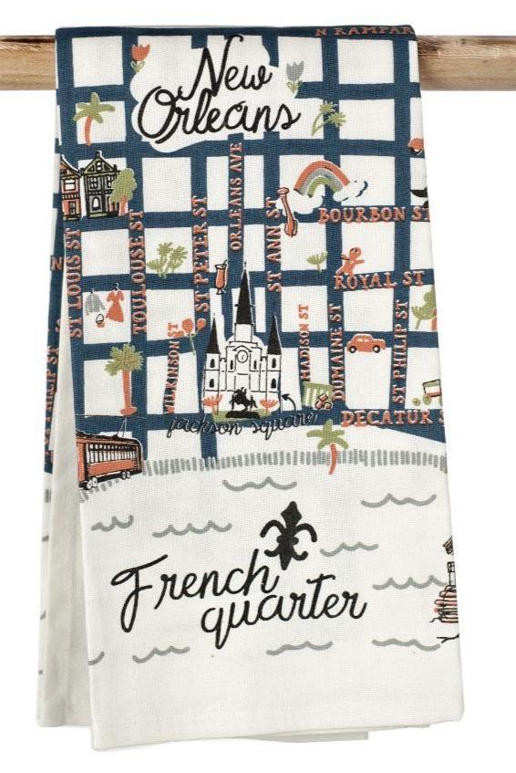 French Quarter Map Towel