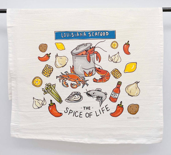 Louisiana Seafood Tea Towel crawfish