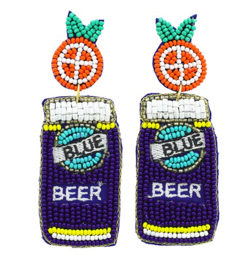 Blue Moon Beaded Earrings