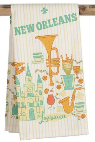New Orleans Stripes Kitchen Towel