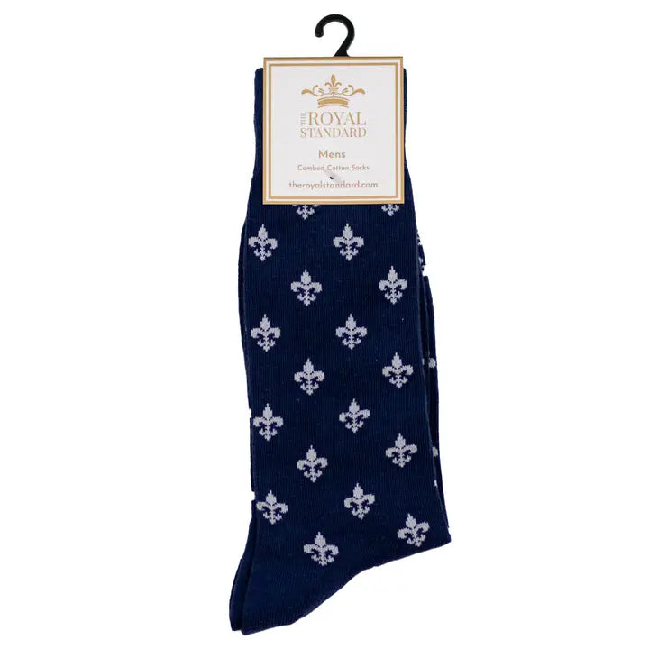 Men's Royal Fleur Socks Navy/White One Size