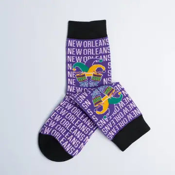 Kids New Orleans Jester Drum Crew Socks