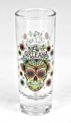 Floral Sugar Skull Shot Glass