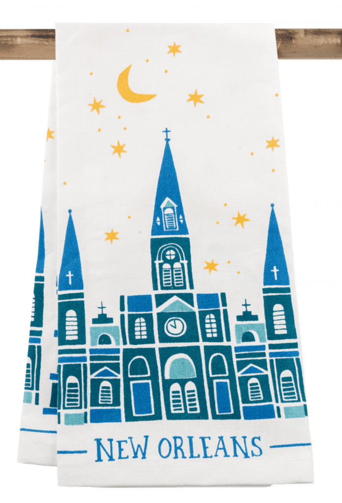 Kitchen Towel – Nighttime in Nola, cathedral