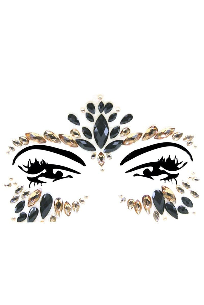 Black & Gold Crystal Face Jewels - 2  New Orleans Graphic Fashion Tees and  Gifts