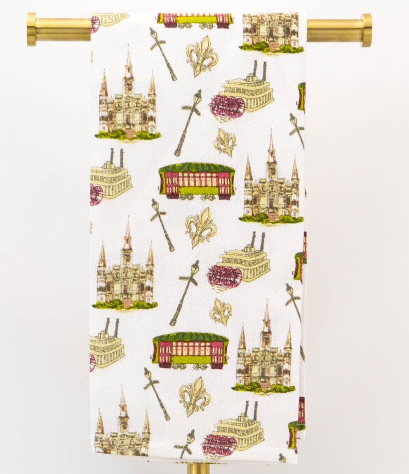 New Orleans Icons Tea Towel