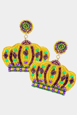 Mardi Gras Crown Earrings