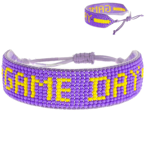 LSU Game Day Beaded Bracelet