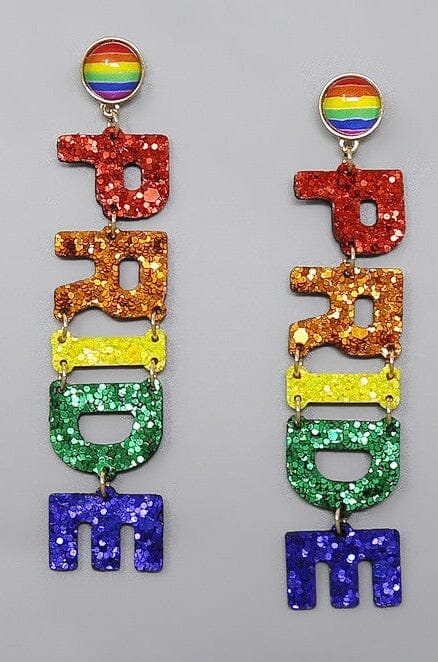 Pride Rainbow Glitter Earrings
