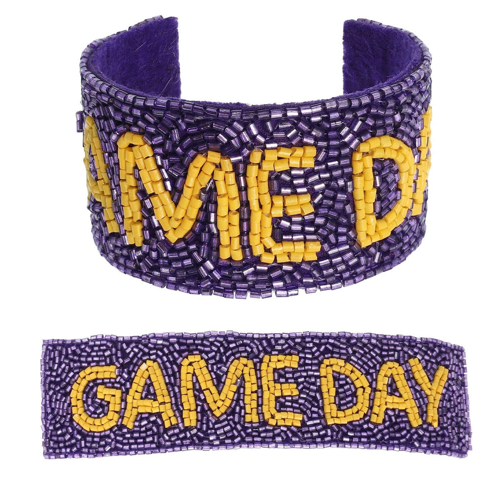 Game Day Beaded Cuff Bracelet