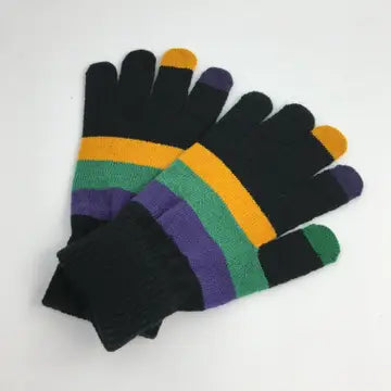 Black Mardi Gras Gloves