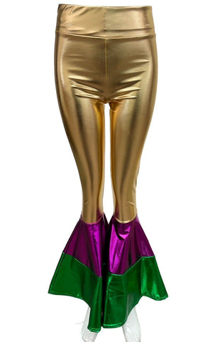 Mardi Gras Metallic Bell Leggings