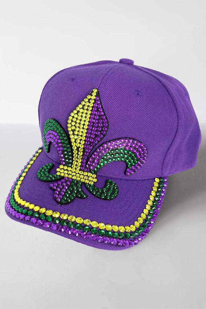 Fleur de Lis Bling Baseball Hat