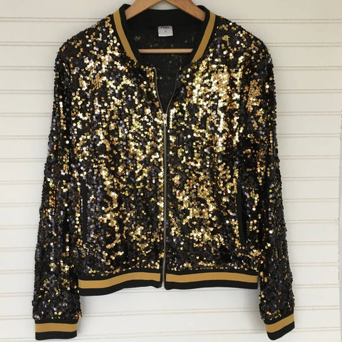 Black & Gold Sequin Gameday Jacket