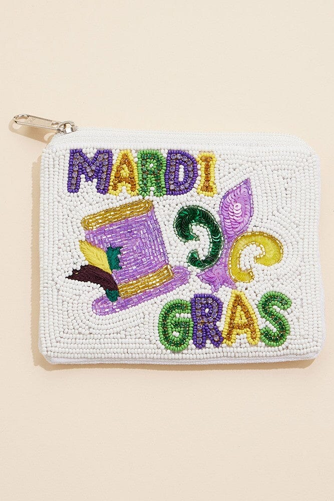 White Mardi Gras Pouch