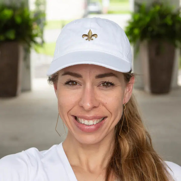 White Fleur de Lis Hat