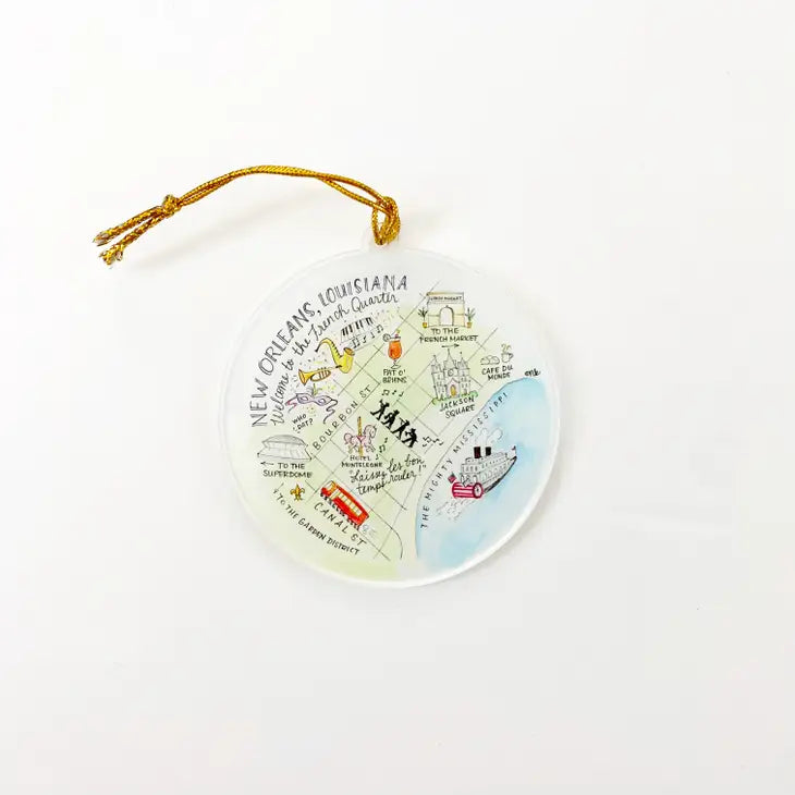 New Orleans Map Acrylic Ornament