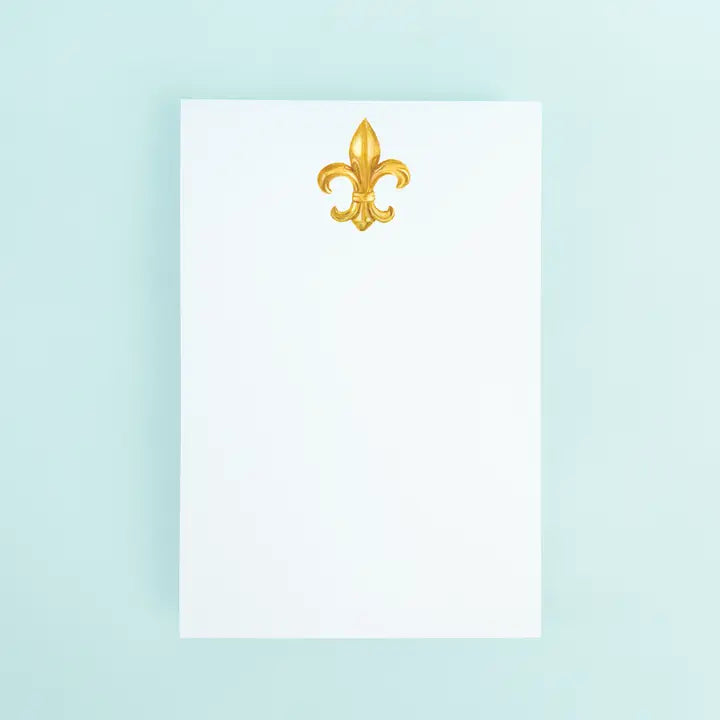 Gold Fleur De Lis Watercolor Notepad