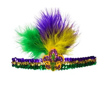 Mardi Gras Fleur De Lis Sequin Headband