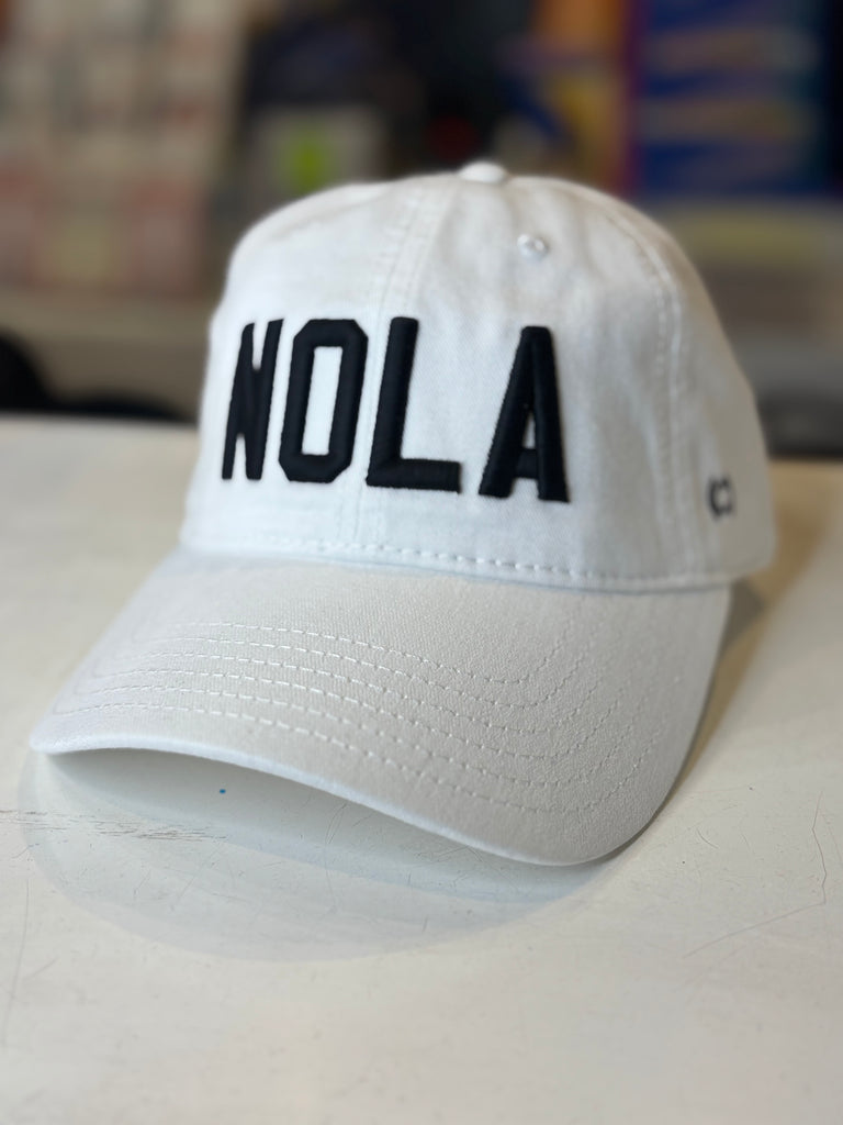 White with Black NOLA Hat