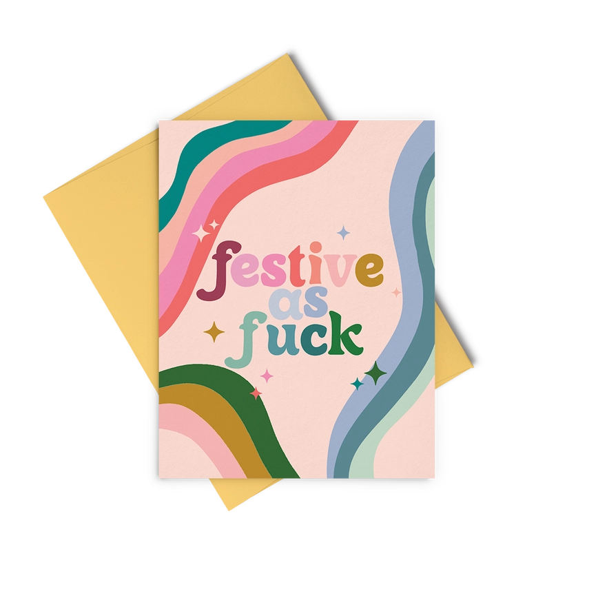 Holiday Greeting Cards Set of 8 - Festive As Fuck