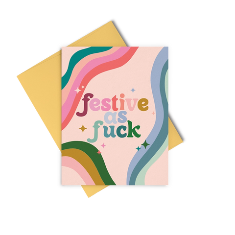 Holiday Greeting Cards Set of 8 - Festive As Fuck