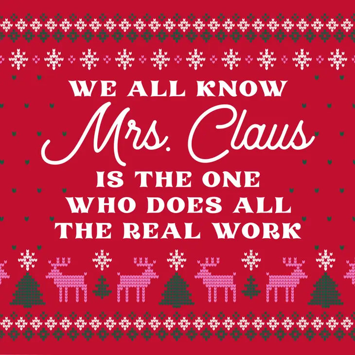 Funny Christmas Cocktail Napkins | Mrs. Claus - 20ct