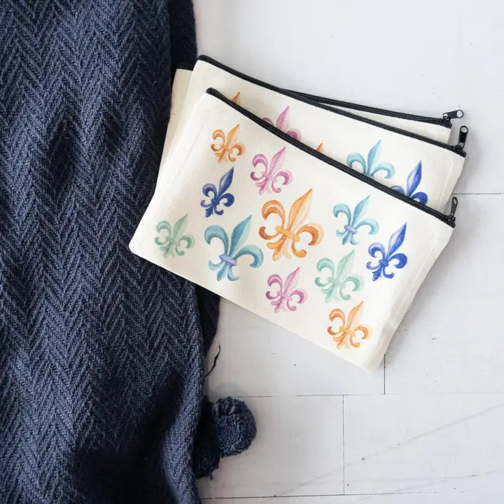 Fleur De Lis Zippered Pouch