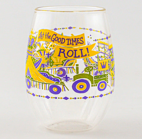 Good Times Roll Wine Glass