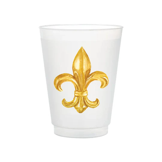 Fleur de Lis Frosted Cups