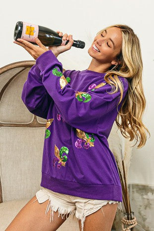 Purple Fleur de Lis Sweatshirt