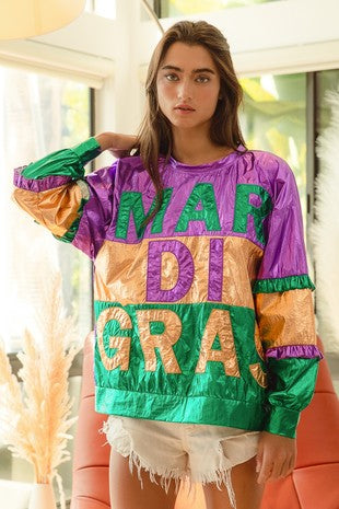 Mardi Gras Foil Sweatshirt