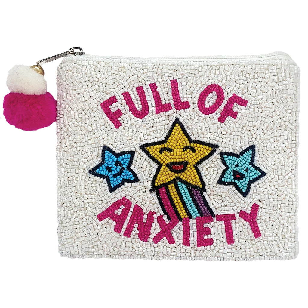 Full Of Anxiety Beaded Coin Purse