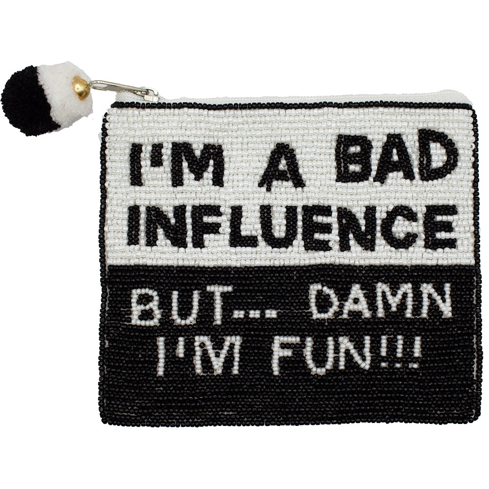 Bad Influence Beaded Pouch