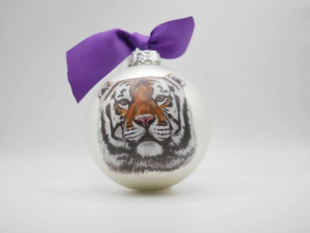 LSU Mascot Tiger Glass Ball Ornament